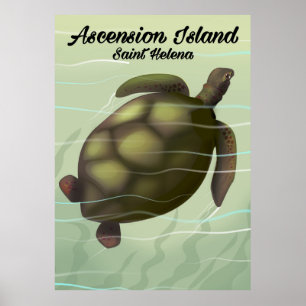 Poster Tortue marine de l'île de l'Ascension