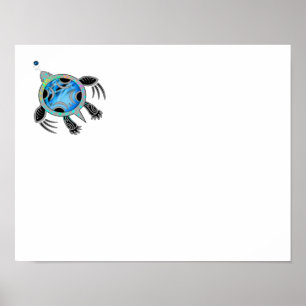 Poster Tortue marine peinte