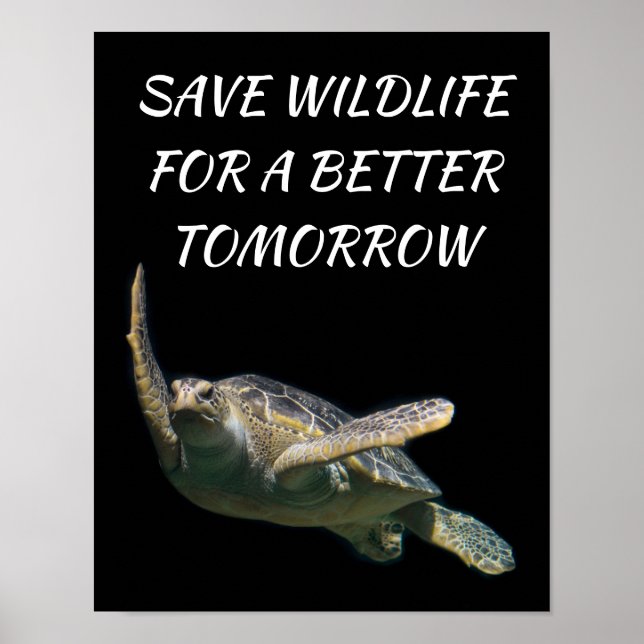 Poster Tortue marine, sauvez la faune pour un avenir meil (Devant)