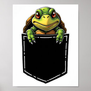 Poster Tortue Mignonne Dans La Poche Drôle Halloween tenu