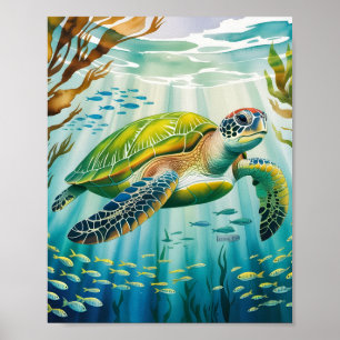 Poster Tortue peinte