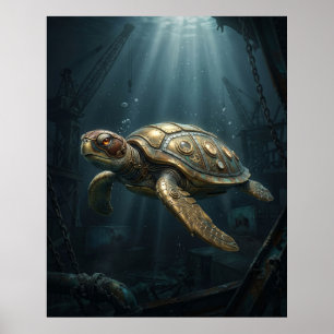 Poster Tortue submersible