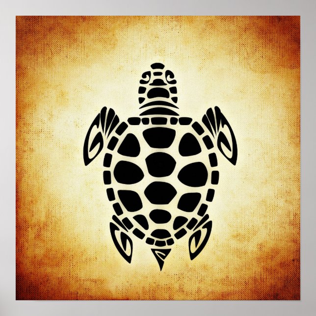 Poster Tortue Tribale Brown (Devant)