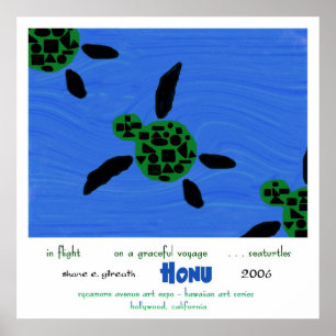 Poster Tortues marines Haiku Art Imprimer