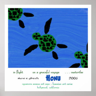 Poster Tortues marines Haiku Art Imprimer
