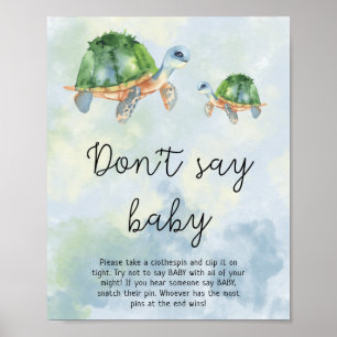 Poster Tortues marines - Ne dites pas "bébé"