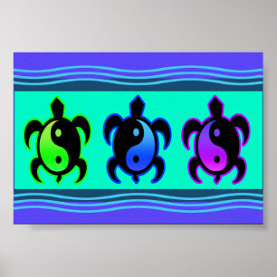 Poster Tortues Yin Yang