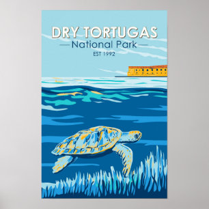 Poster Tortugas Sec Parc National Turtle Vintage