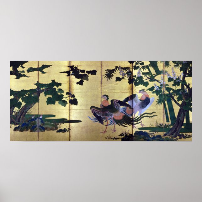 Poster Tosa Mitsuyoshi Paon et Phoenixes (Devant)