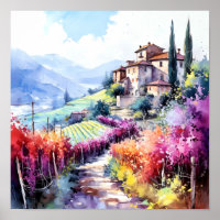 Toscane Aquarelle Art