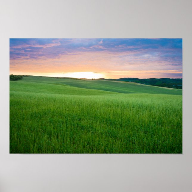 Poster Toscane au coucher du soleil sur l'affiche (Devant)