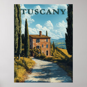 Poster Toscane, Campagne Italienne Idyllique
