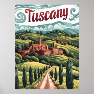 Poster Toscane vintage