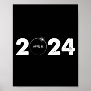 Poster Total Éclipse Solaire 8 Avril 2024 Parcours De Tot