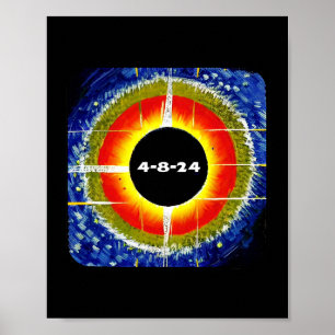 Poster Total Éclipse Solaire 8 avril 2024 Totalité Astron
