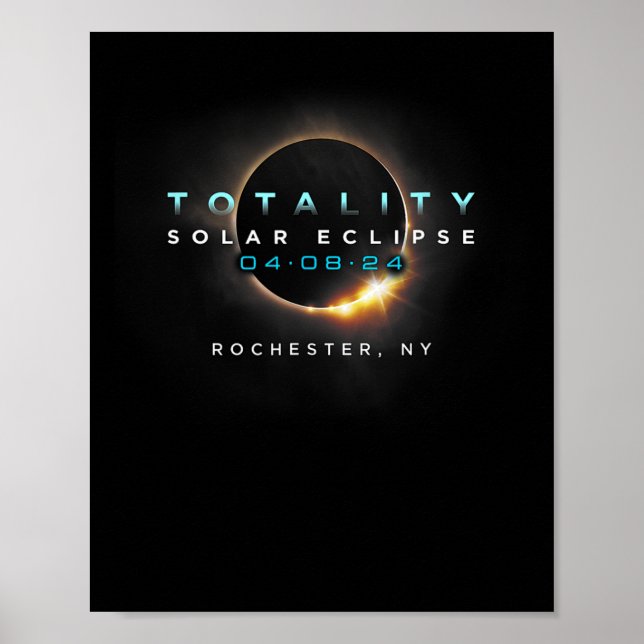 Poster Total Éclipse Solaire Rochester New York (Devant)