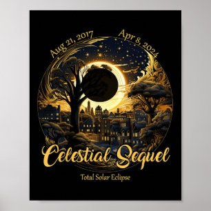 Poster Total Éclipse solaire Séquelle céleste 2017 Totali
