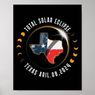 Poster Total Solaire Eclipse Amérique Totalité Texas 8 av