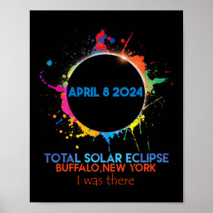 Poster Total Solaire Eclipse Buffalo New York 2024 J'Étai