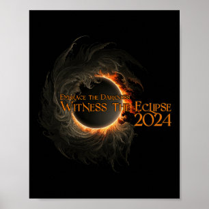 Poster Total Solaire Eclipse Chemise Avril 8 Embrasser L'