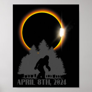 Poster Total Solaire Eclipse Sasquatch Artwork - Big Foot