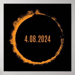 Poster Total Solaire Eclipse USA 8 avril 2024