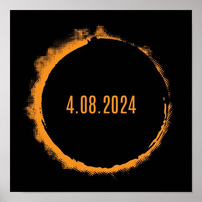 Poster Total Solaire Eclipse USA 8 avril 2024 (Devant)