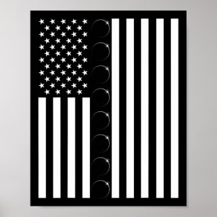 Poster Total Solar Eclipse US American Flag 04.08.2024 À