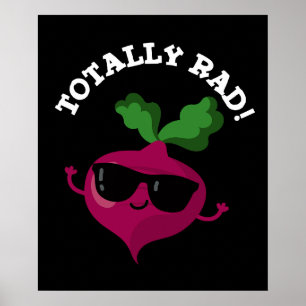 Poster Totalement Rad Funny Veggie Radish Pun Dark BG