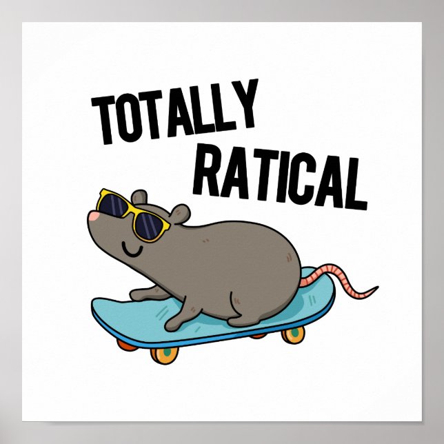 Poster Totalement Ratial Fatigué Rat Pun (Devant)