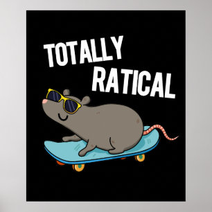 Poster Totalement Ratique Funny Rat Pun Dark BG