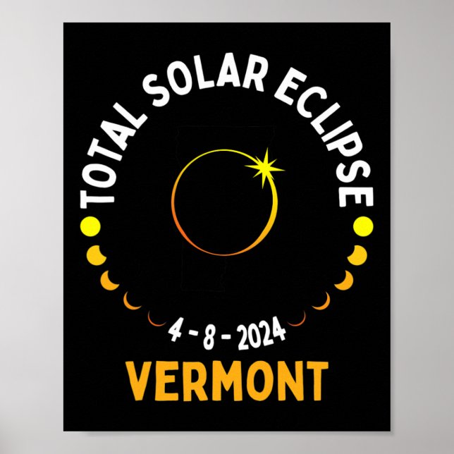 Poster Totalité 04 08 24 Total Solaire Eclipse 2024 Vermo (Devant)