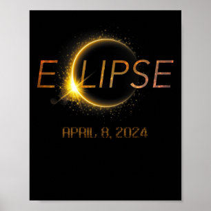 Poster Totalité Éclipse 4.08.24 Total Éclipse Solaire 202
