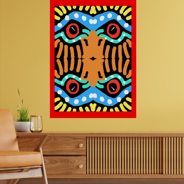 Poster Totem d'aigle de guerre Abstrait Tribal moderne co (Salon 2)