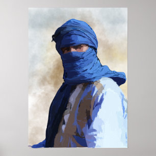 Poster Touareg en bleu