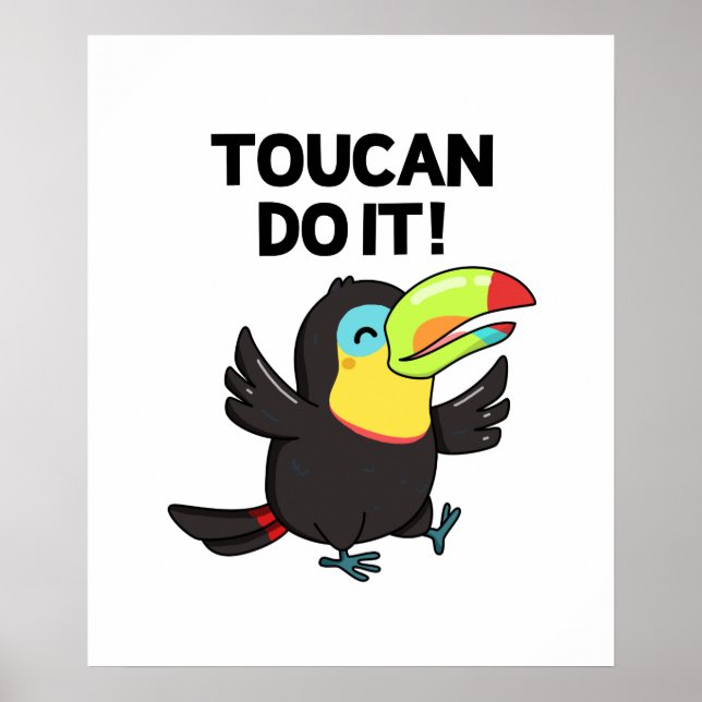 Poster Toucan Le Faire Drôle Encourageant Le Jeu D'Oiseau (Devant)