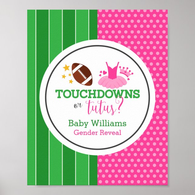 Poster Touchdowns ou Tutus Genre Reveal (Devant)