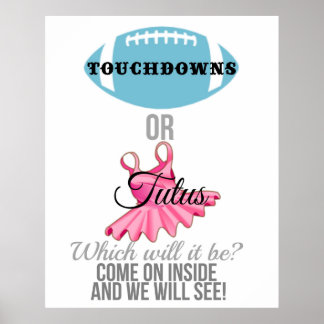 Poster Touchdowns ou tutus genre révéler signe de bienven