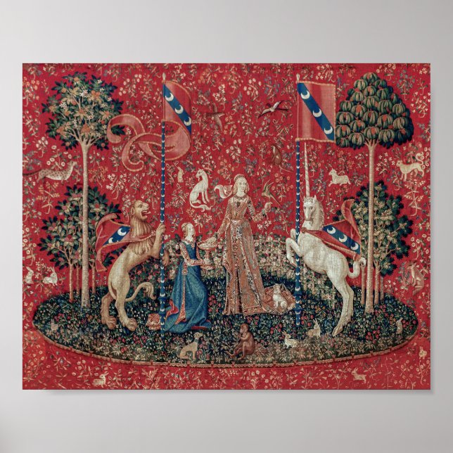 Poster Touche Lady and Unicorn Medieval (Devant)