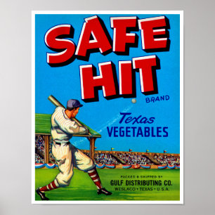 Poster Toucher en toute sécurité l'art Vintage Lable