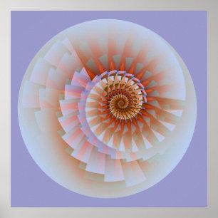 Poster Toucher l'art fractal fin Abstrait