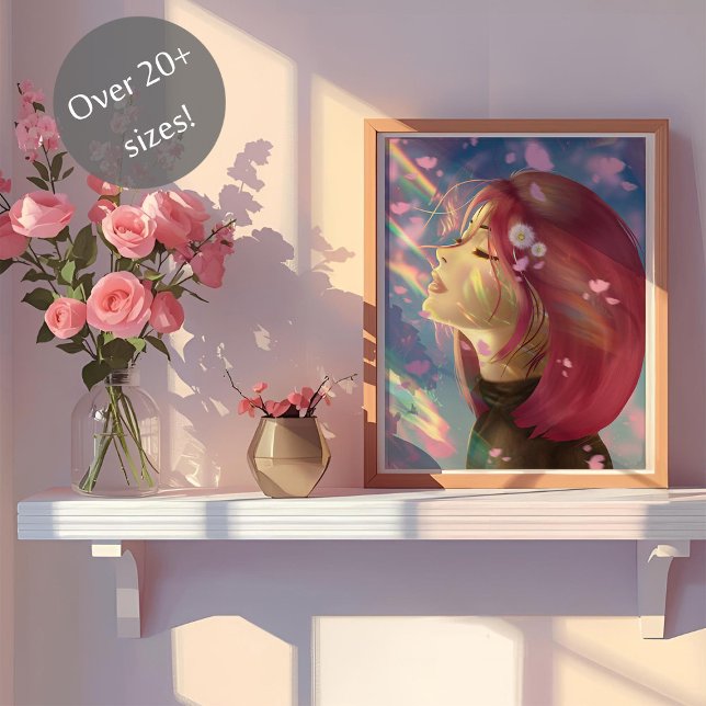 Poster Touches arc-en-ciel en fleurs paisibles (Créateur téléchargé)