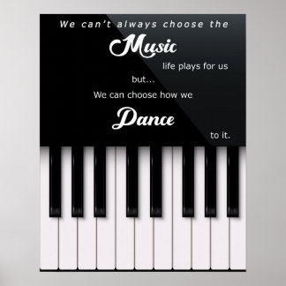 Poster Touches de piano avec musique et danse Citation de