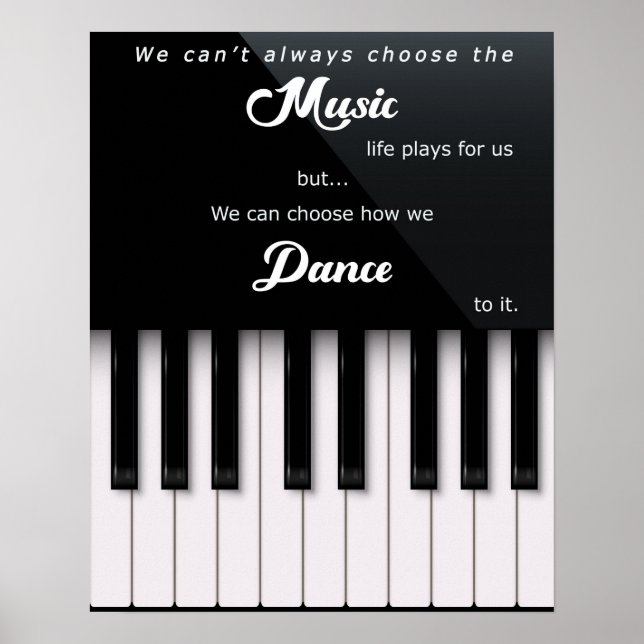 Poster Touches de piano avec musique et danse Citation de (Devant)