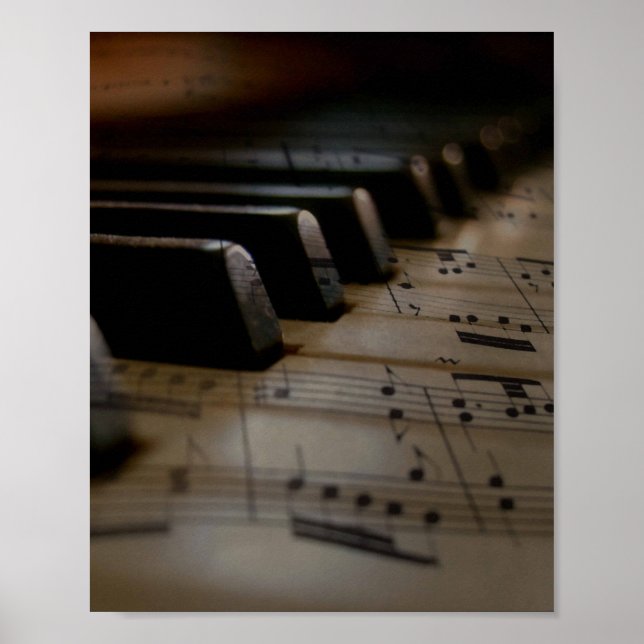 Poster Touches de piano de musique antique (Devant)