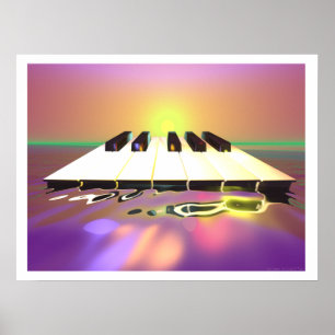 Poster Touches de piano dièse de mer