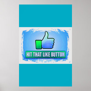 Poster Touchez ce bouton Like Invitations & Annonces