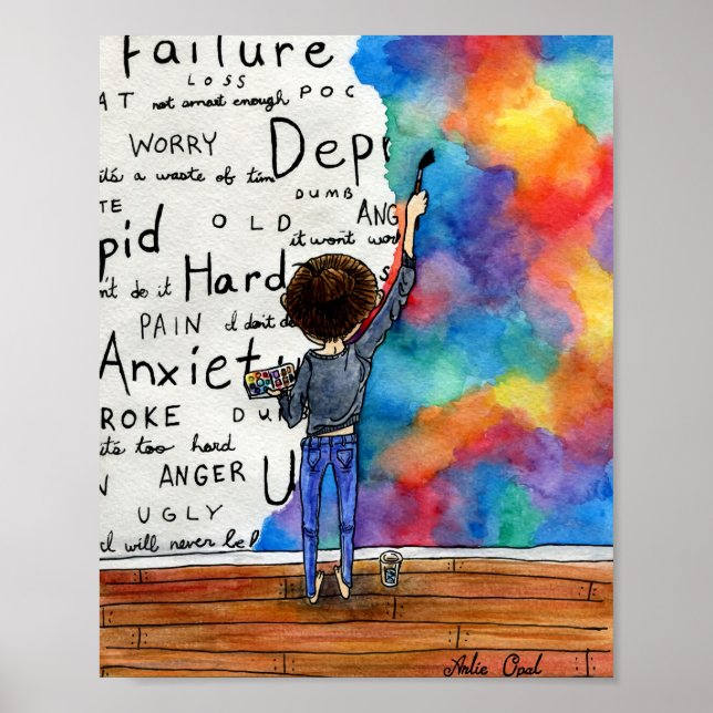 Poster Toujours combattre la peinture aquarelle (205) REV (Devant)