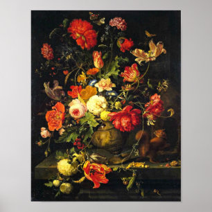 Poster Toujours la vie florale vintage élégante ; Migno
