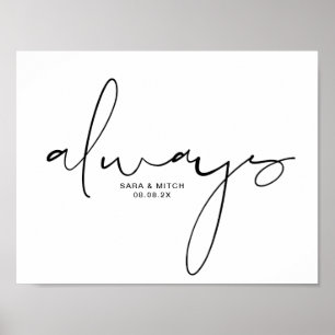 Poster toujours Mariage Signer avec les noms et la